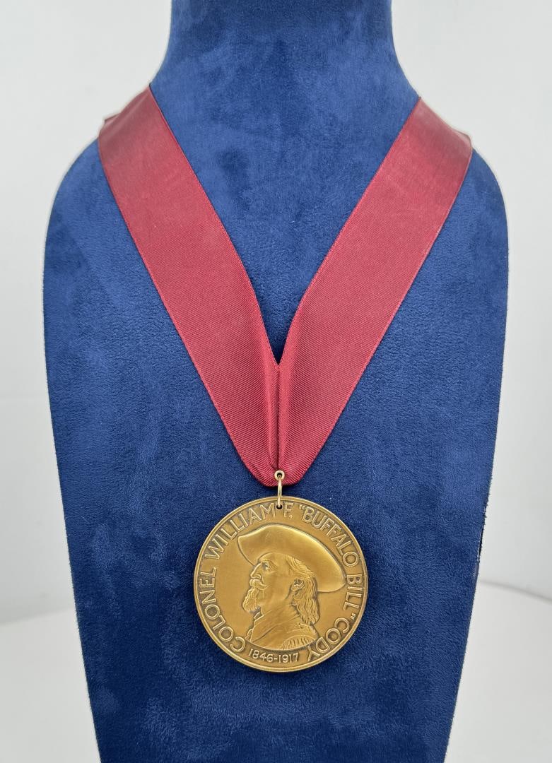 Harry Andrew Jackson Buffalo Bill Cody Medal: Provenance: Harry Andrew Jackson Estate. Harry Andrew Jackson (1924 - 2011) was active/lived in Wyoming, Illinois. Harry Jackson is known for Sculpture-western figure, horses. Born with the name Harry