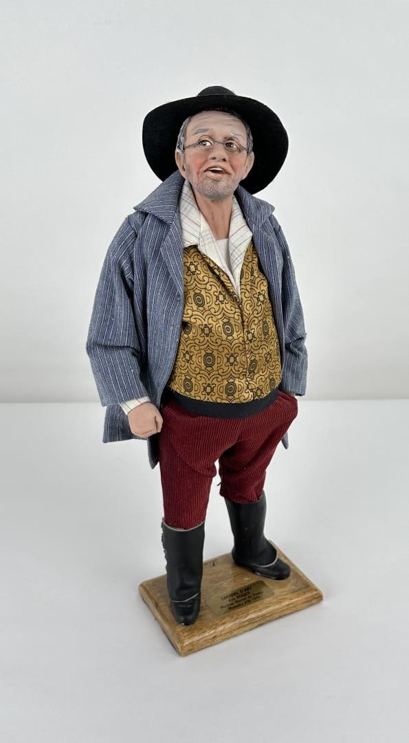 Santons D Art Doll Lisa Berger Man in Boots: Measures 13 3/4" tall.