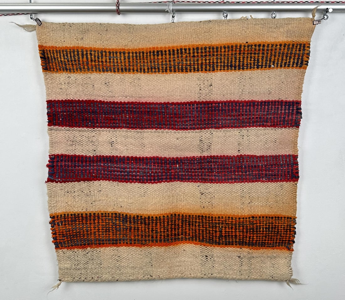 Navajo Indian Saddle Blanket Rug: 26 1/2" by 27".