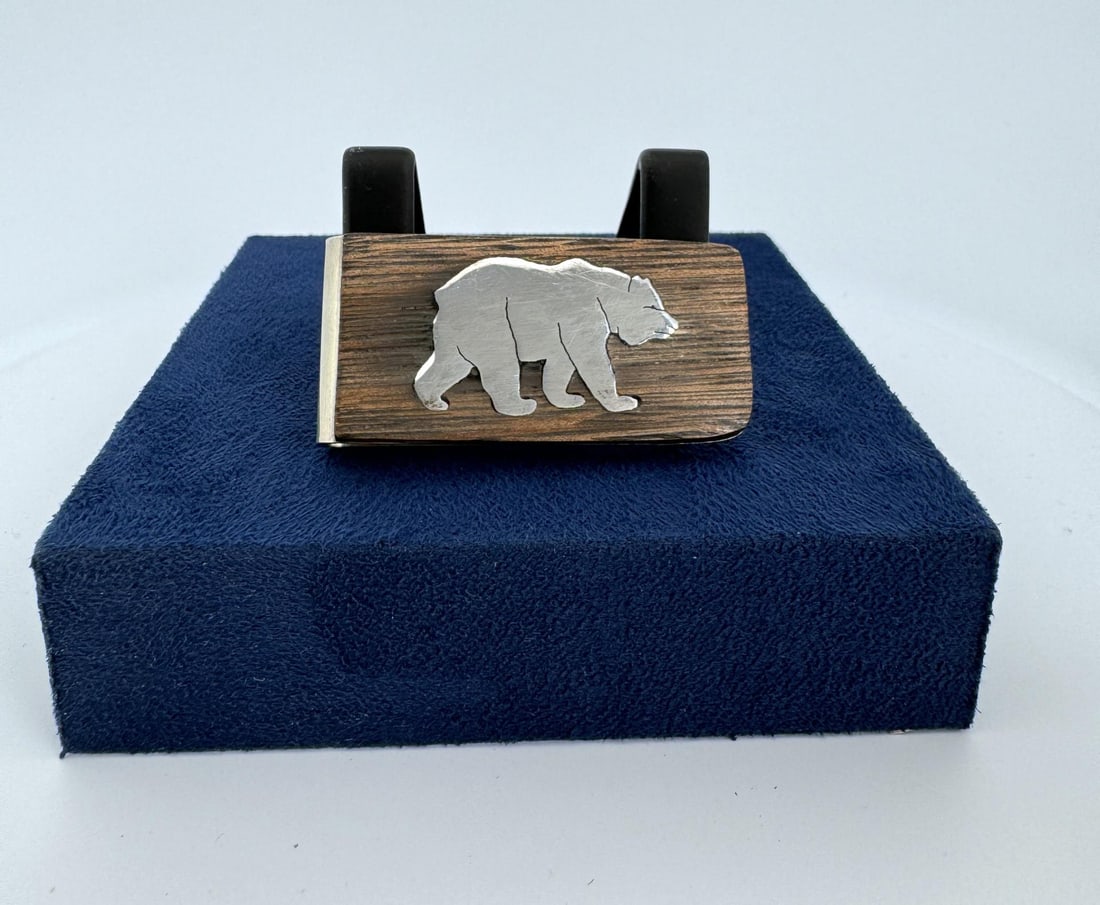 Tom Gwynn Inlaid Money Clip: 2" long.