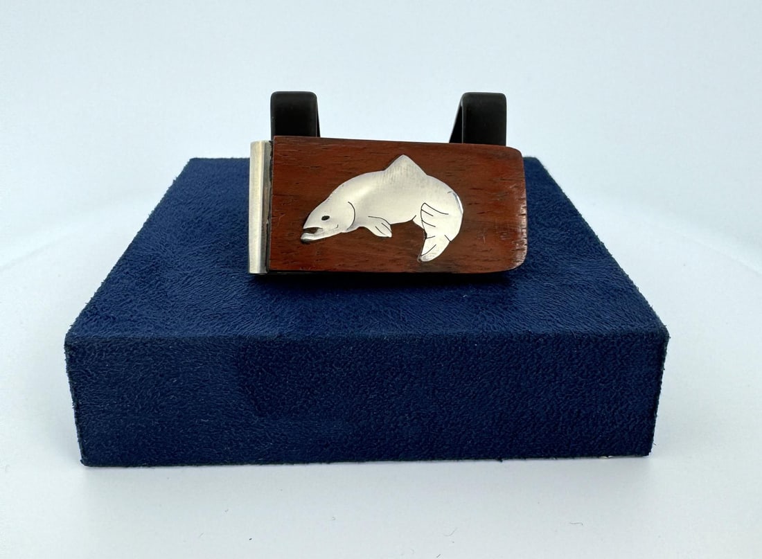 Tom Gwynn Inlaid Money Clip: 2" long.