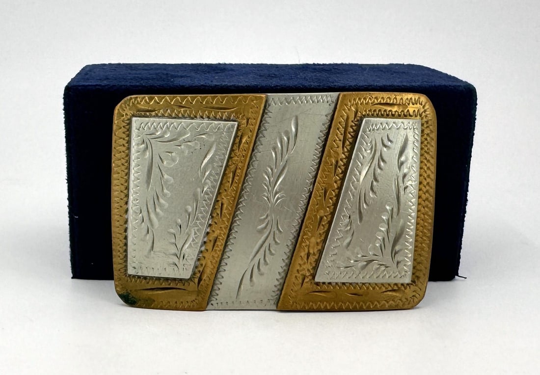 Engraved Montana Cowboy Belt Buckle: 3" long, 2" wide.