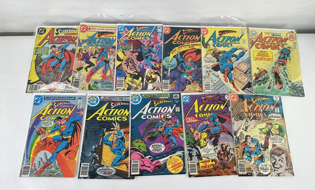 Collection of Superman Action Comics Comic Books: 11 issues.