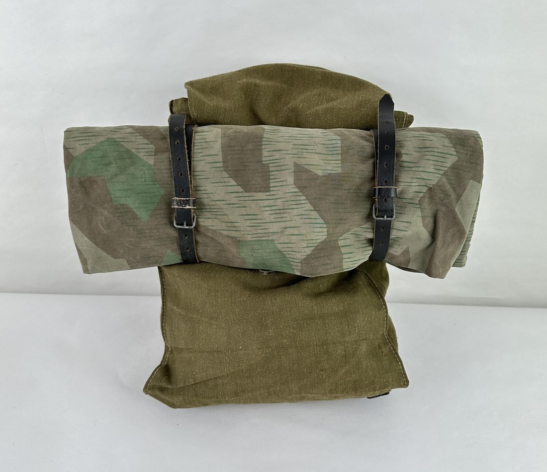 WW2 German Army Ruck Sack & Shelter Half: Shelter half measures 84" by 80".