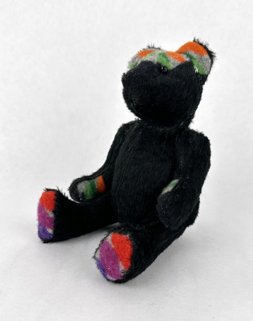 Custom Made Pendleton Fur Blanket Teddy Bear: 9 1/8" tall.
