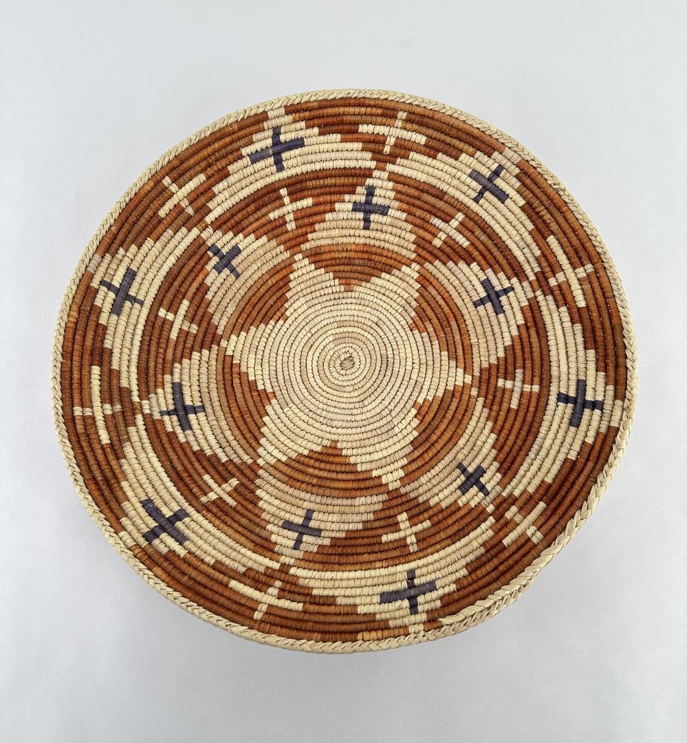 African Basket: 13 1/2" diameter.