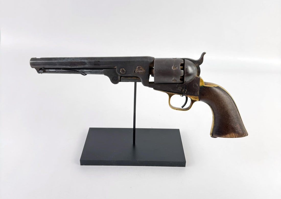 Numbers Matching Colt 1851 Navy Revolver: .36 Caliber. 7" barrel. Antique, does not require FFL transfer. Black powder guns cannot be shipped to addresses in Hawaii, Illinois, Michigan, New Jersey & Rhode Island. No sales to these states, any