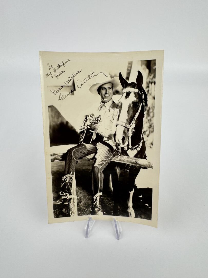 Gene Autry Autographed Photo: 4 5/8" by 7".