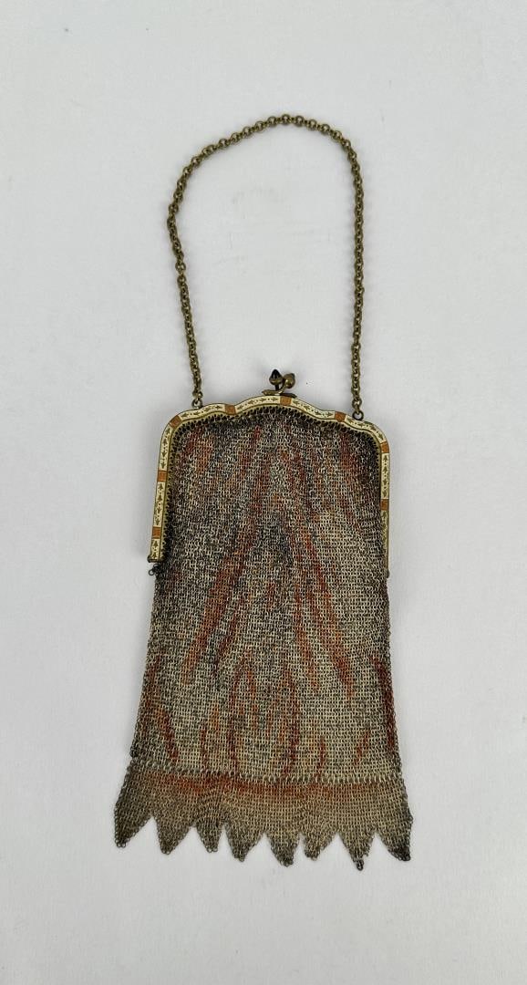 Antique Art Deco Flapper Mesh Purse: 6 1/4" by 4"
