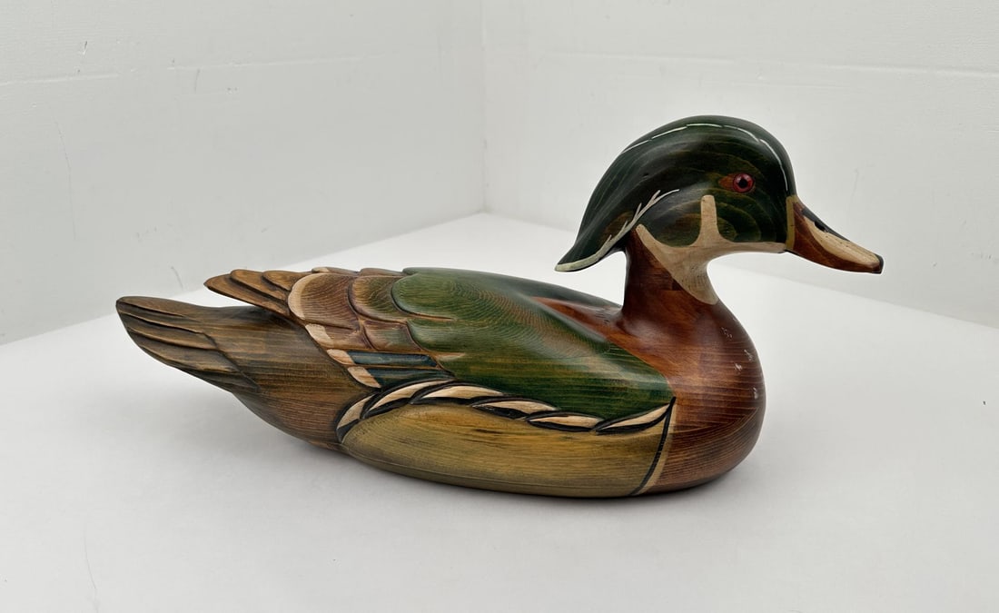 Tom Taber Ducks Unlimited Montana Duck Decoy: 19" long by 8 3/4" tall.