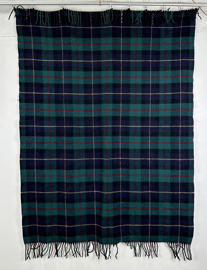 Pendleton Wool Camp Blanket: 52 1/2" by 72" including fringe.