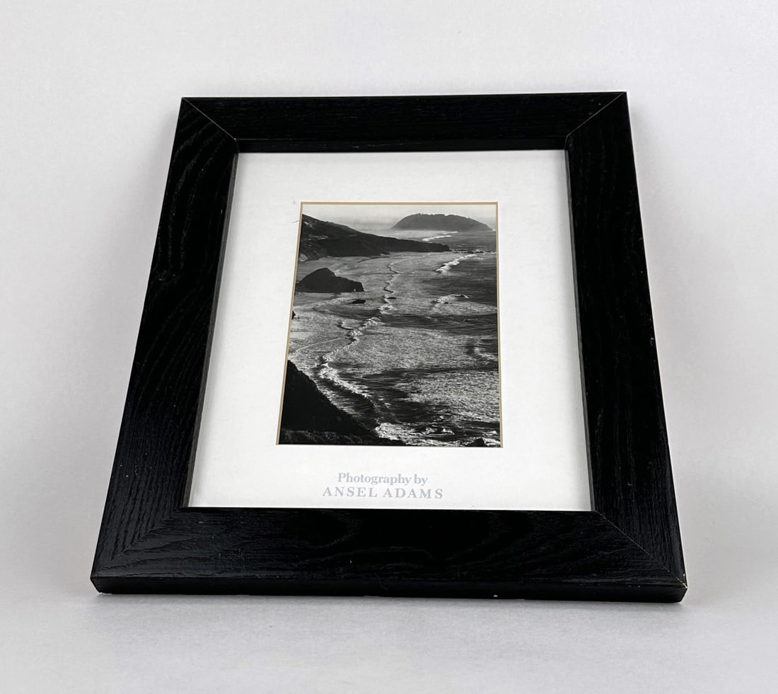 Ansel Adams Point Sur Storm Photo: 12 3/4" by 10 3/4" framed. Monterey California.
