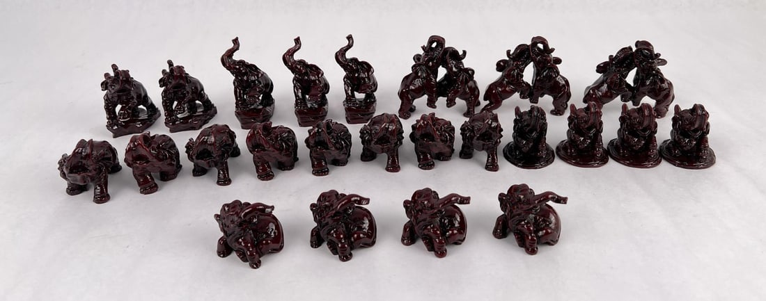 Collection of Miniature Chinese Resin Elephants: Nice grouping.
