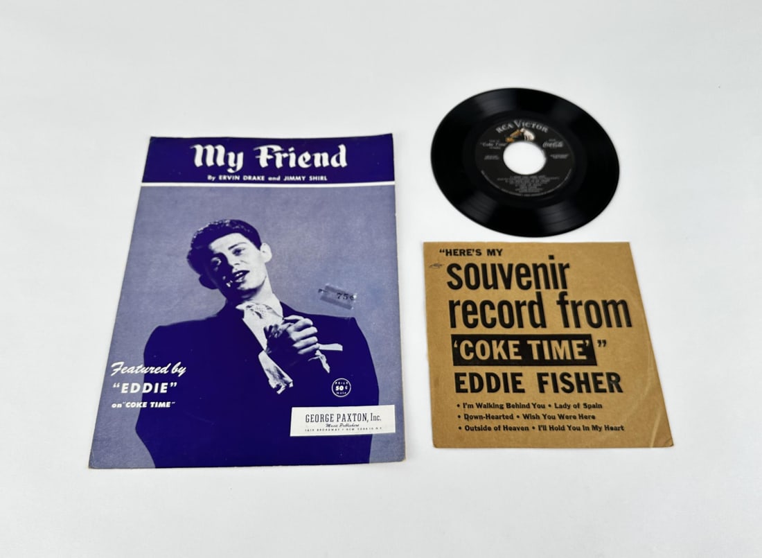 1950s Coca Cola Eddie Fisher 45 & Sheet Music (1 of 7)