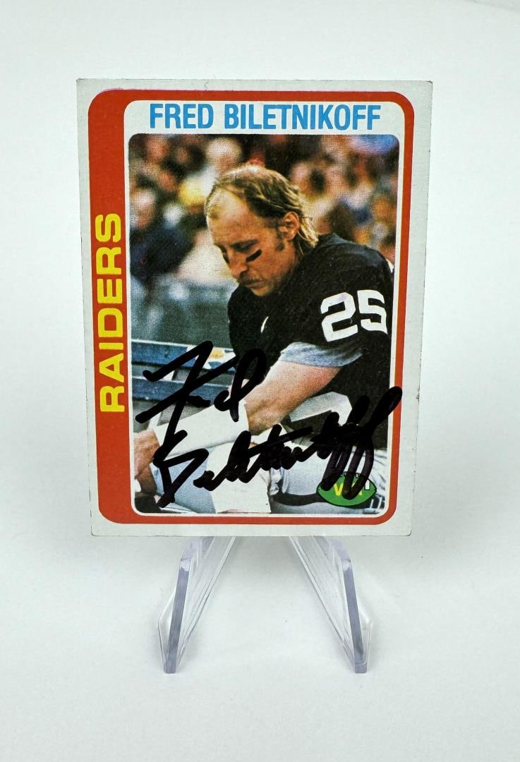 1978 Topps Fred Biletnikoff 415 NFL Football Card: Autographed