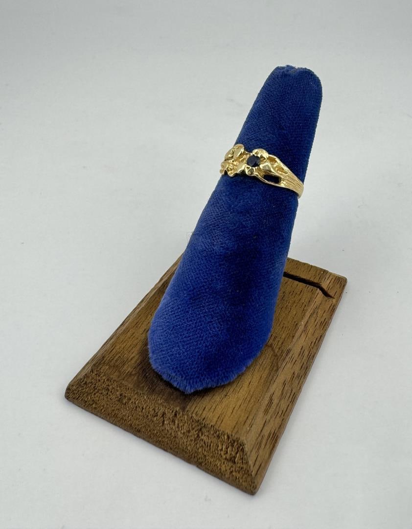 14K Gold Nugget Montana Sapphire Ring (1 of 3)