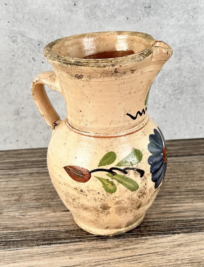 Antique Glazed Redware Pitcher (1 of 5)