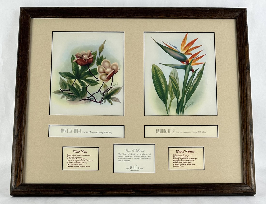 Naniloa Hotel Menu Hawaii Framed Flower Prints (1 of 6)