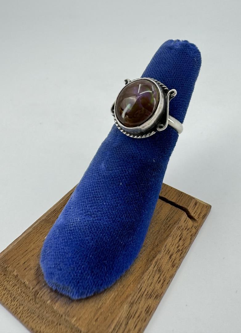 Navajo Sterling Silver Ammolite Ring (1 of 3)