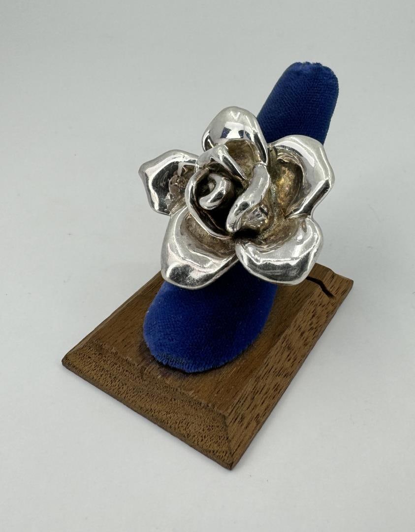 Sterling Silver Rose Flower Ring (1 of 4)