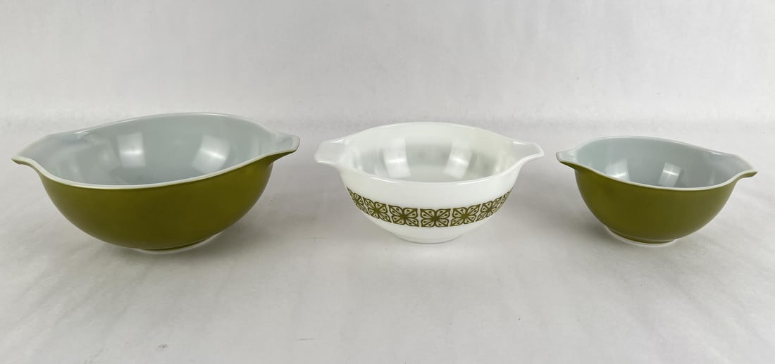 Pyrex Verde Square Mixing Bowl Set (1 of 8)