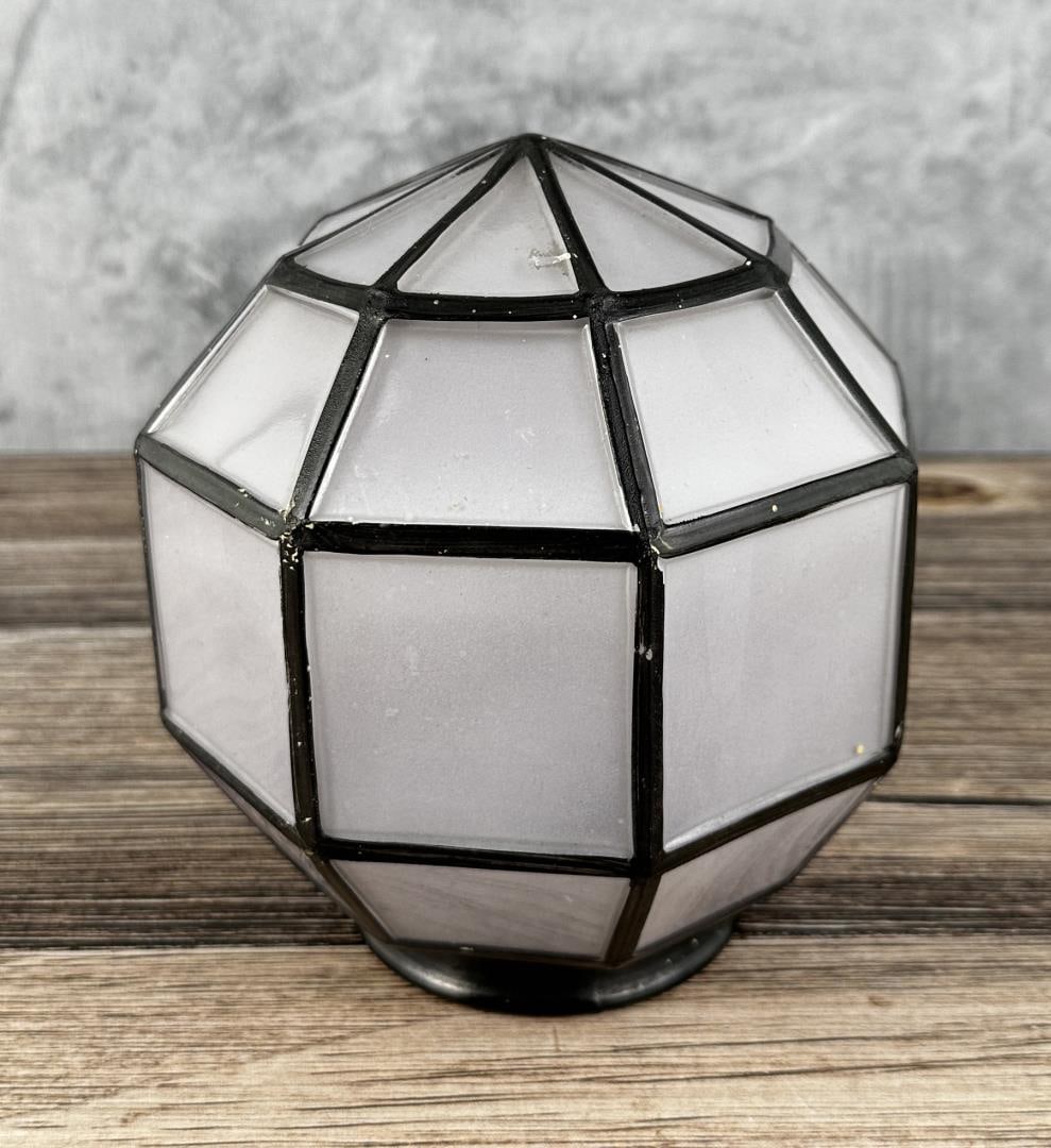 Antique Opaque Leaded Glass Light Shade Globe (1 of 6)