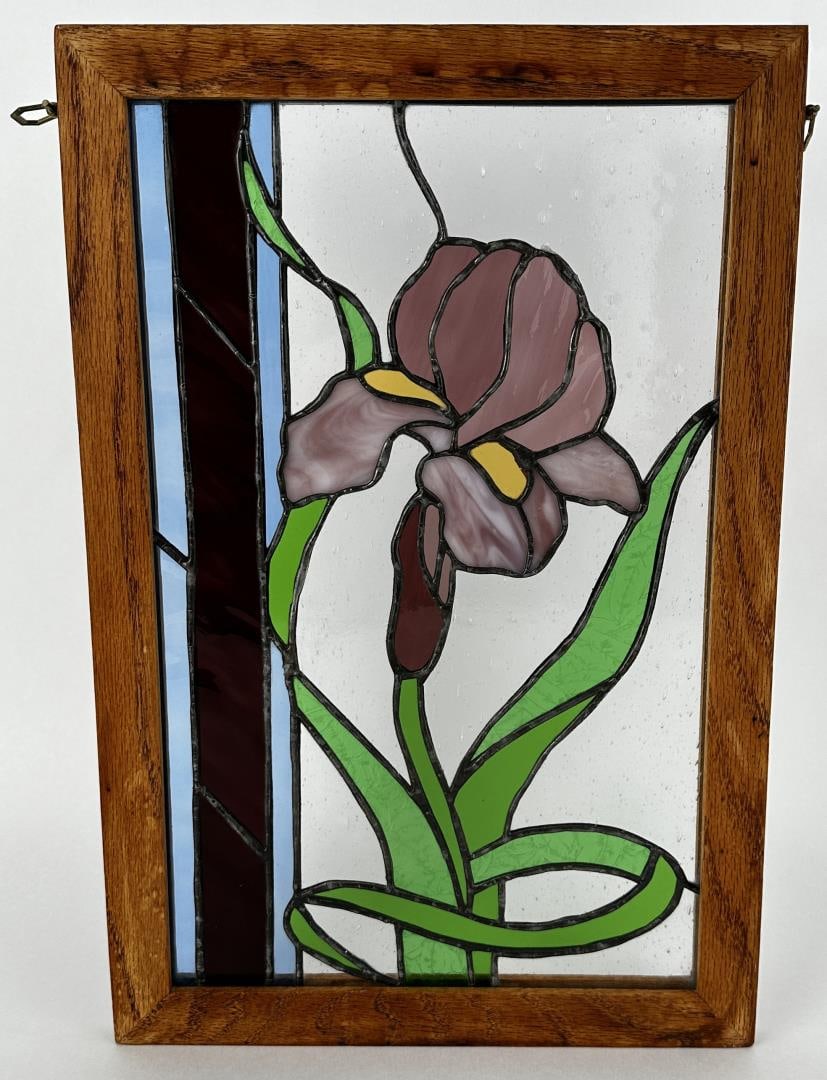 Stained Glass Window: 17 3/4" by 12 3/4".