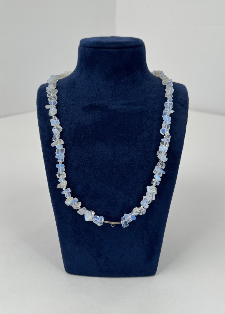 Moonstone Necklace: 11" long.