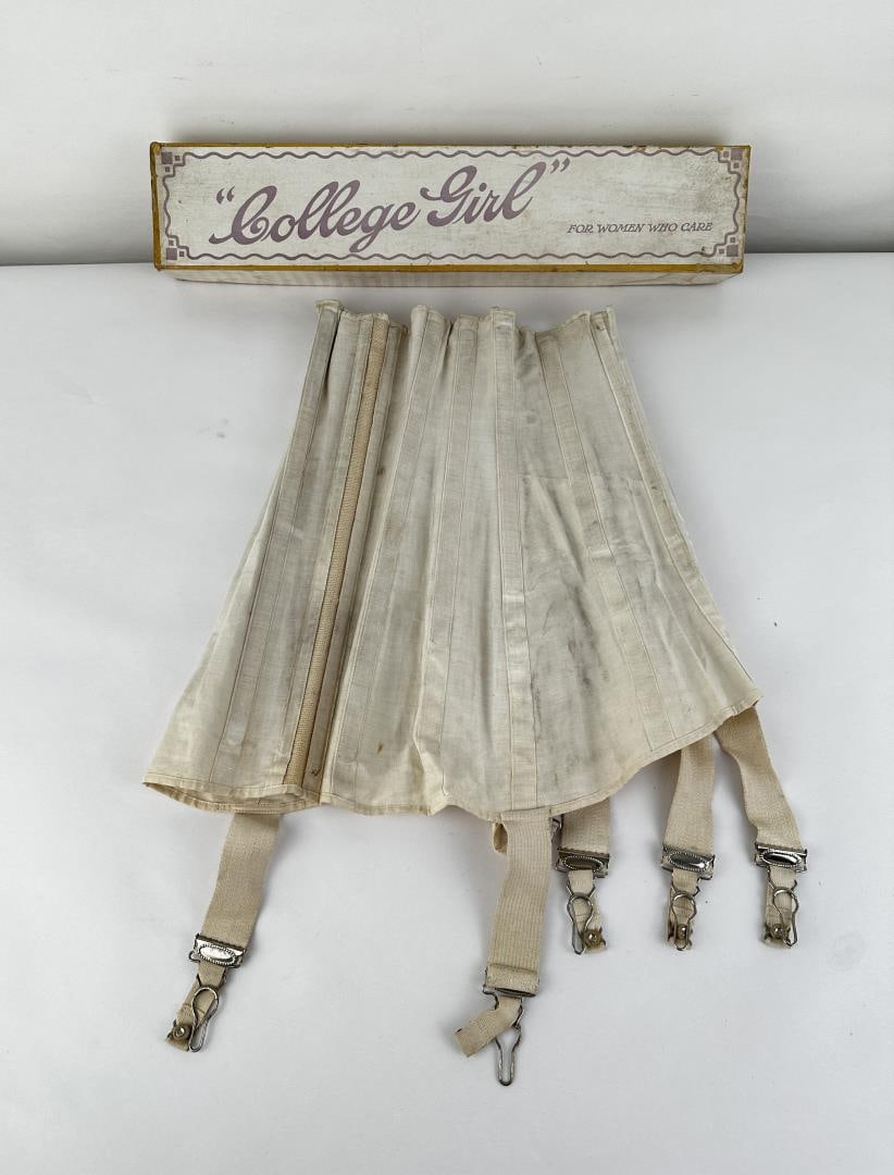Antique College Girl Corset: Unused in original box.