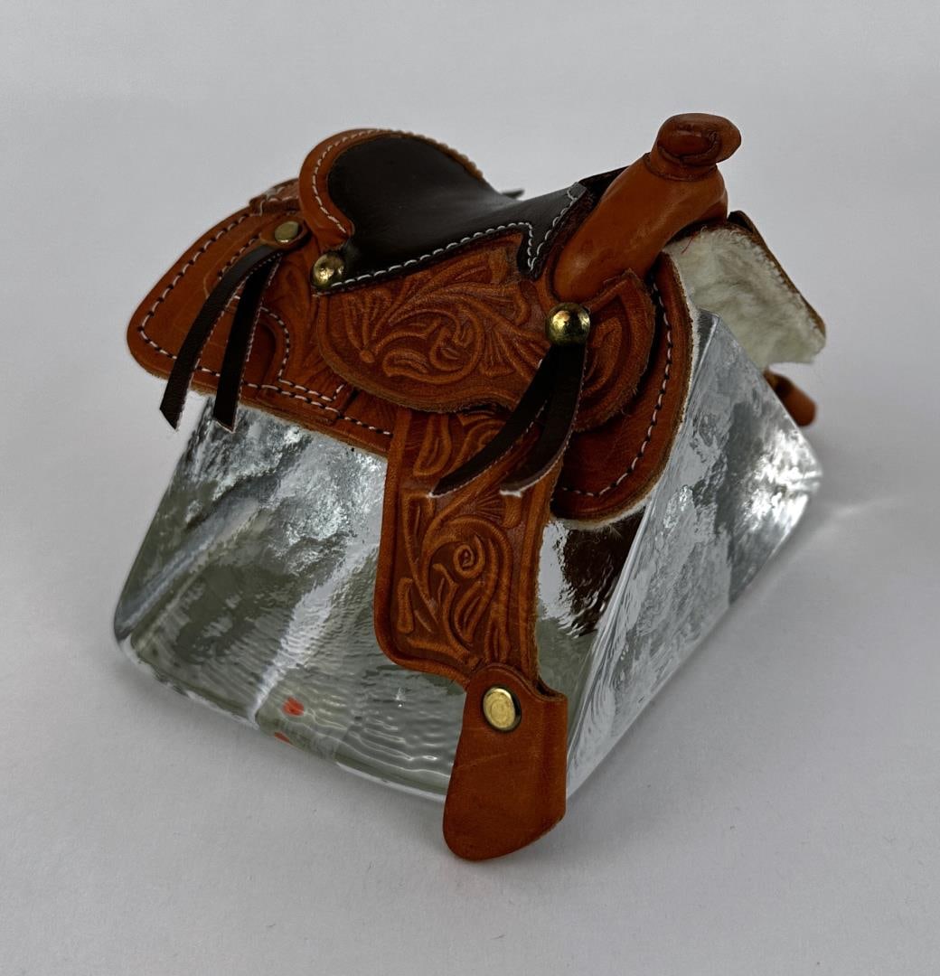 Miniature Tooled Leather Cowboy Saddle (1 of 6)