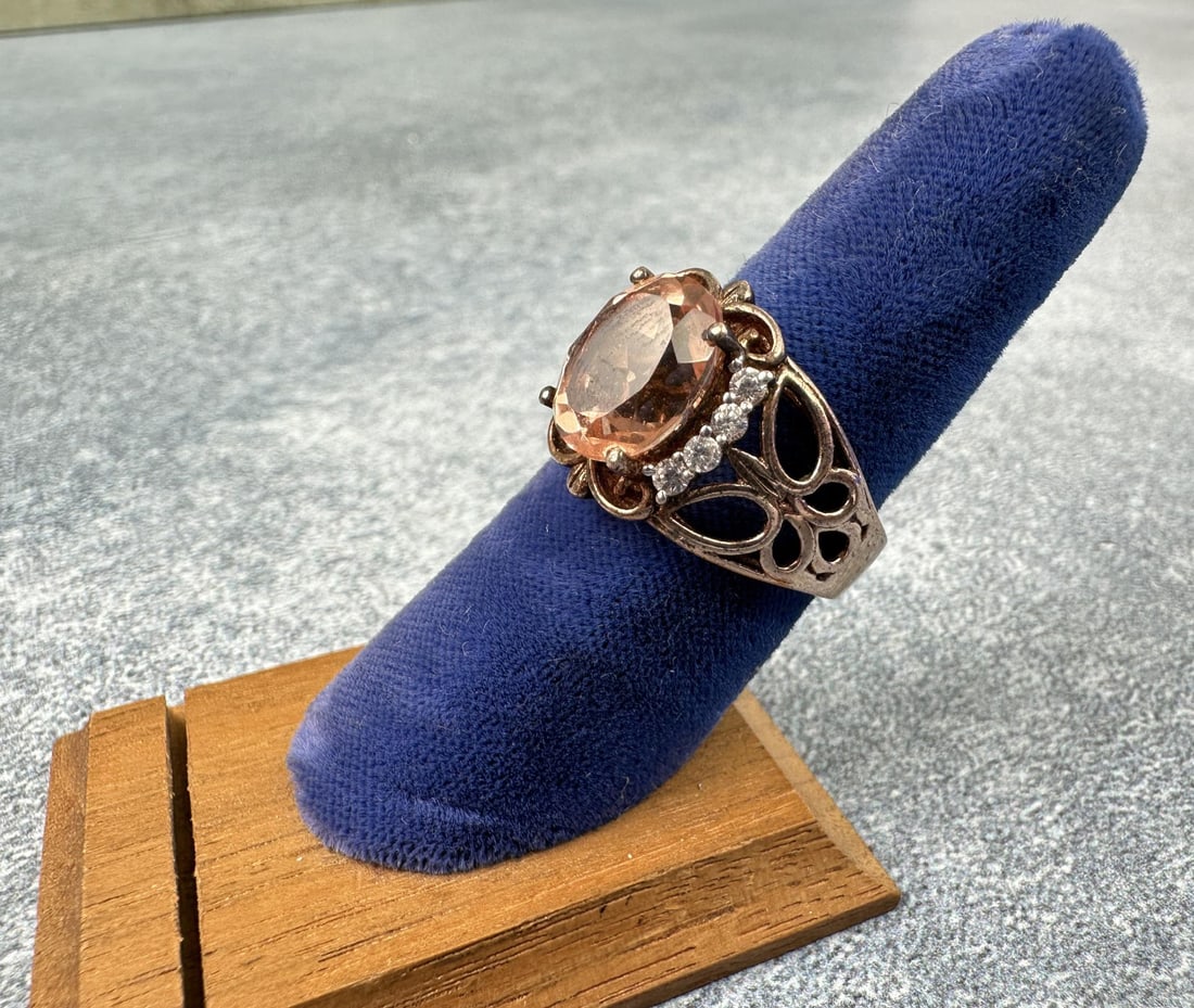 Sterling Silver Pink Topaz Ring (1 of 5)