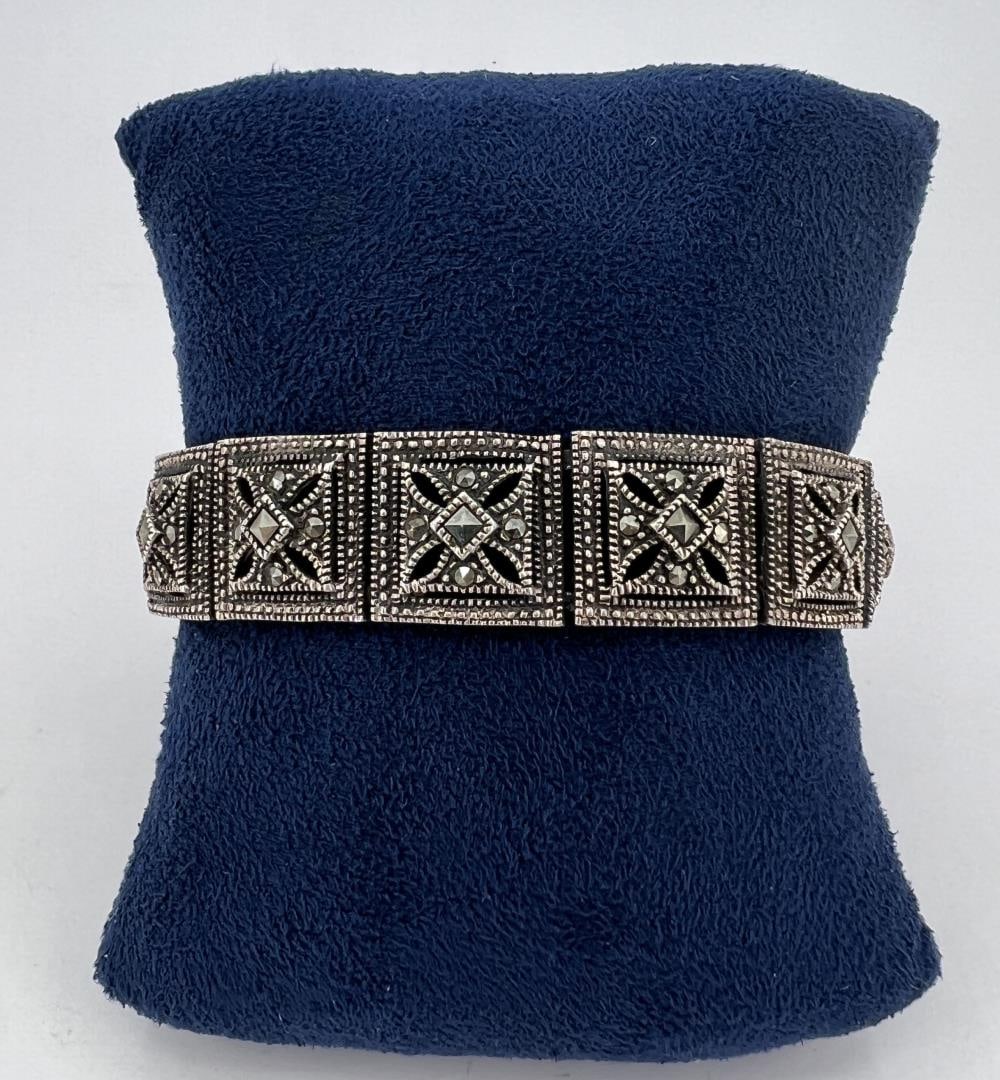 Sterling Silver Marcasite Bracelet (1 of 5)