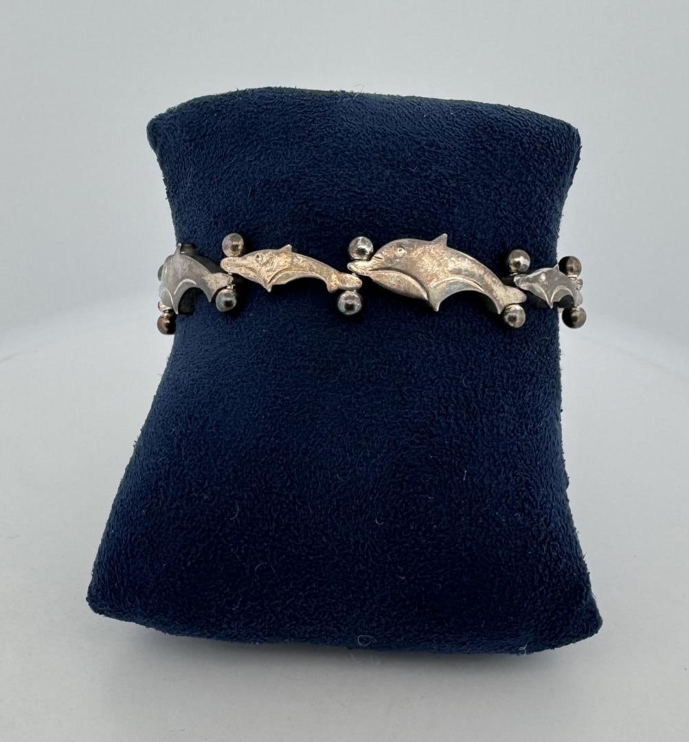 Sterling Silver Dolphin Link Bracelet (1 of 4)