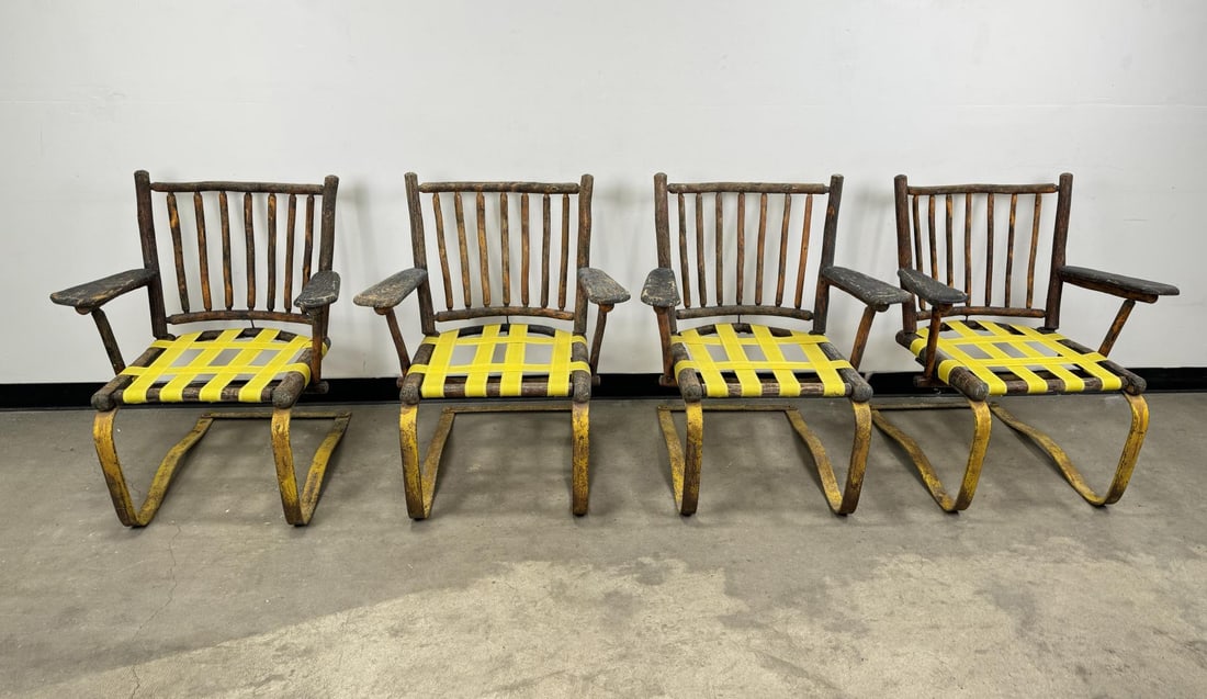 Mid Century Folk Art Hickory Spring Chairs (1 of 10)