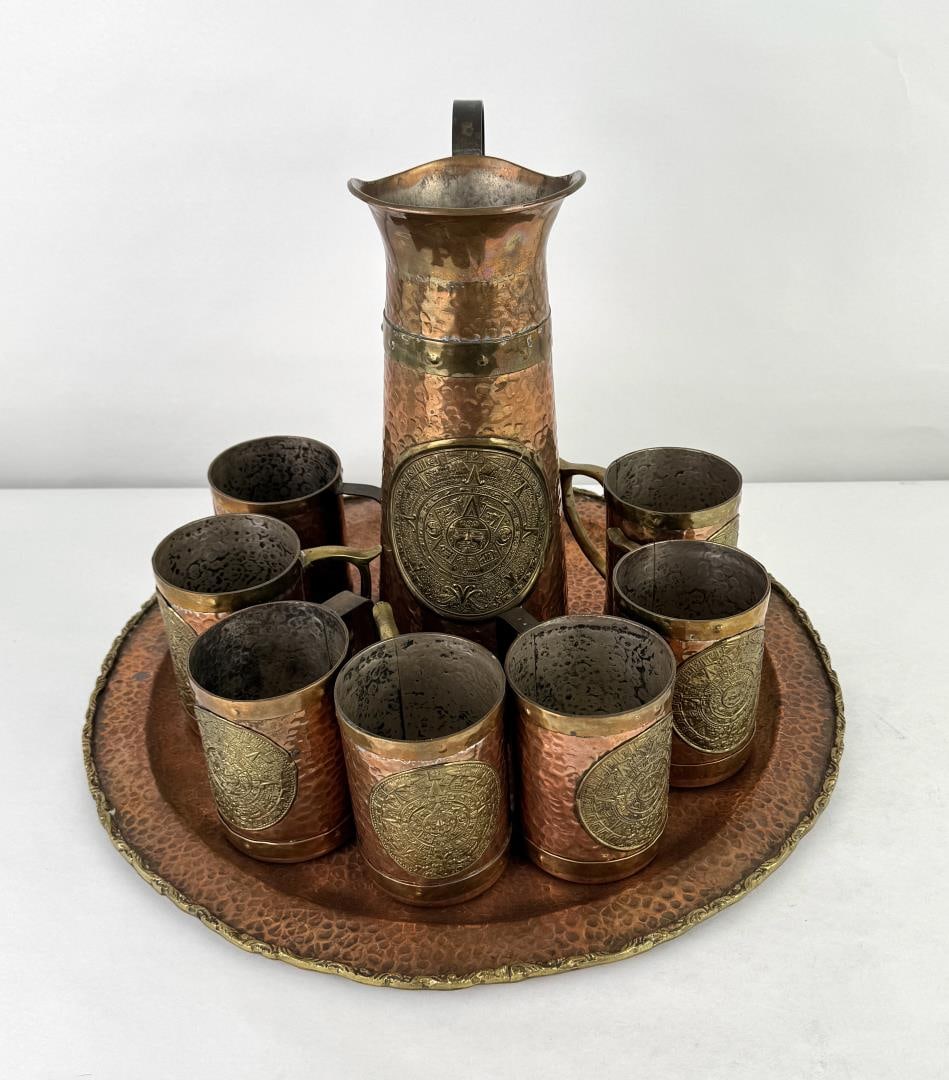 Mexican Hand Hammered Copper Mug Set (1 of 9)