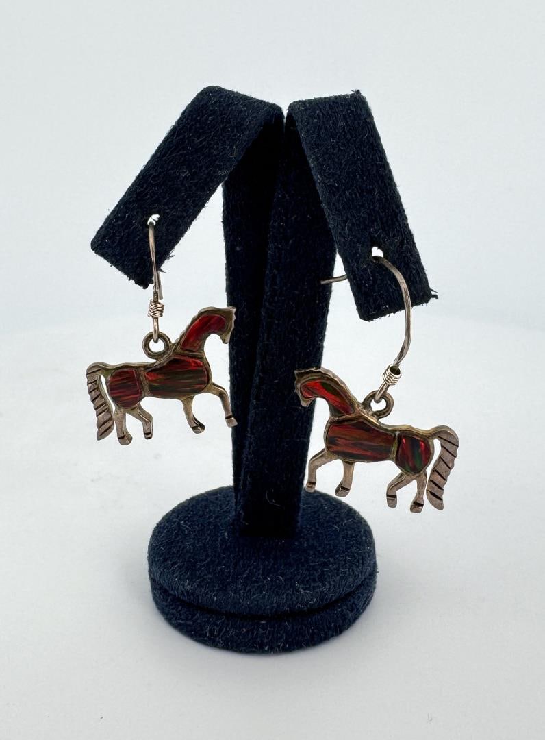 Sterling Silver Black Fire Opal Earrings (1 of 4)