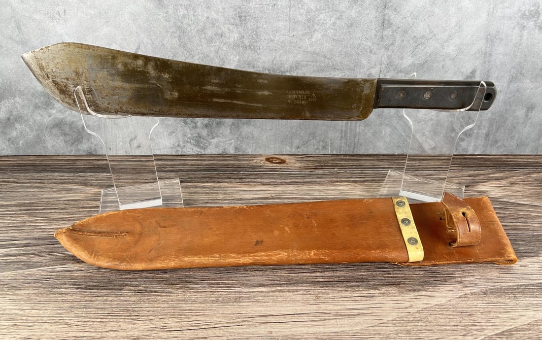 1952 Kitchin Sheffield British Machete: WW2 dated sheath.