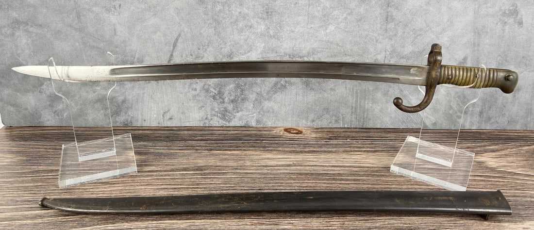 French M1866 Chassepot Sword Bayonet: Very nice example with scabbard.