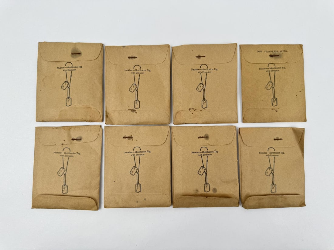 WW2 US Military Dog Tag Chains: Five are sealed.