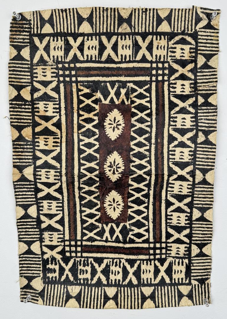 South Pacific Fijian Tapa Cloth: 18 1/2" by 13"
