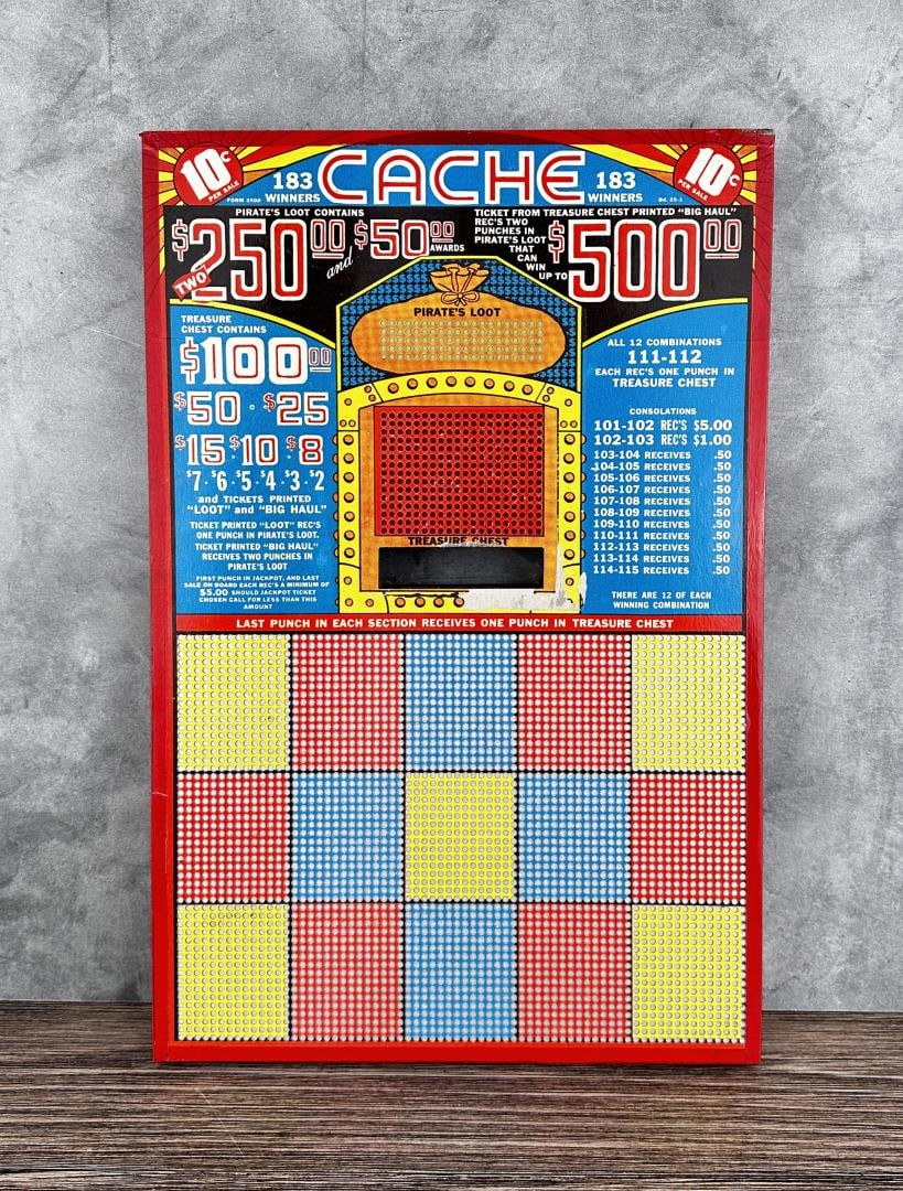 Butte Montana Punchboard Saloon Game: Cache Board