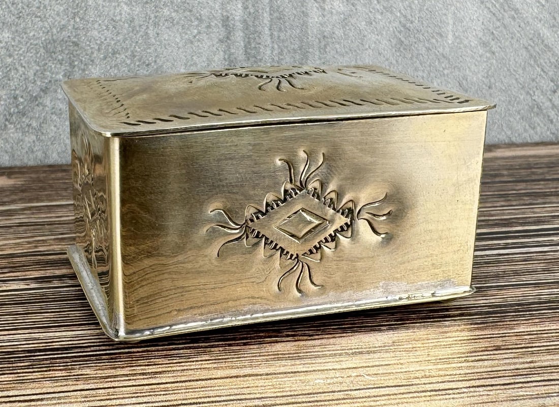 Nickel Silver Navajo Hammered Box: 2 1/2" by 1 3/4" by 1 1/2".