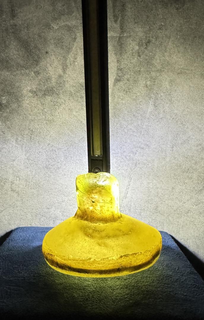 Time of Christ Ancient Roman Bottle Amber Yellow (1 of 5)