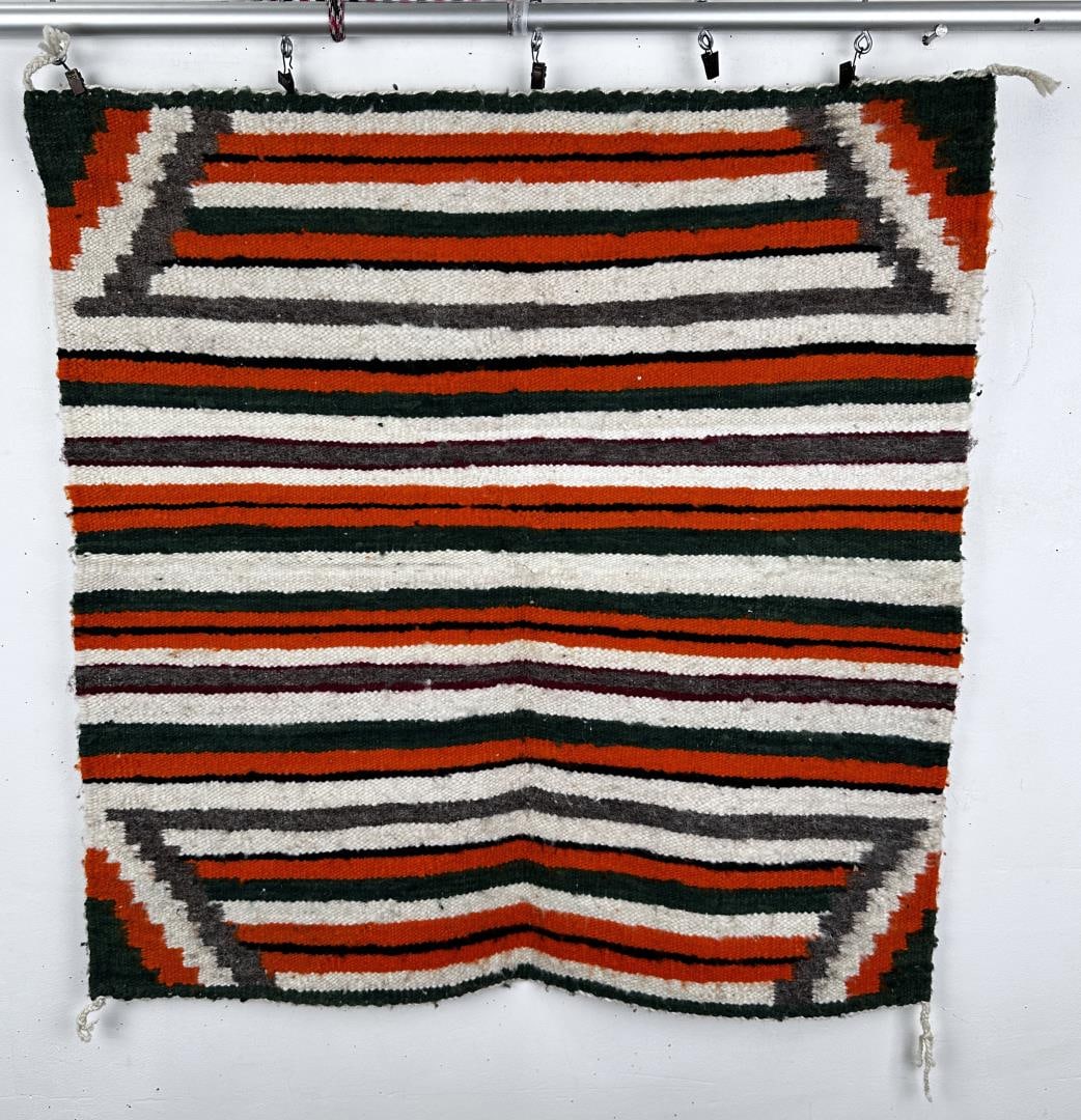 Navajo Indian Saddle Blanket Rug: 29 1/2" by 30 1/2".