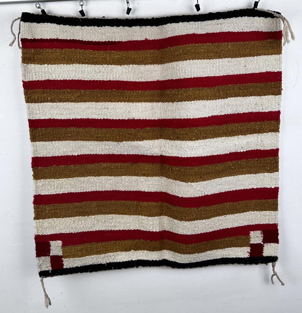 Navajo Indian Saddle Blanket Rug: 30" by 31"