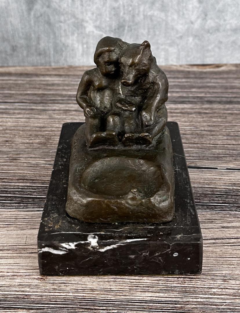 Edwin Willard Deming Bear and Boy Bronze (1 of 8)