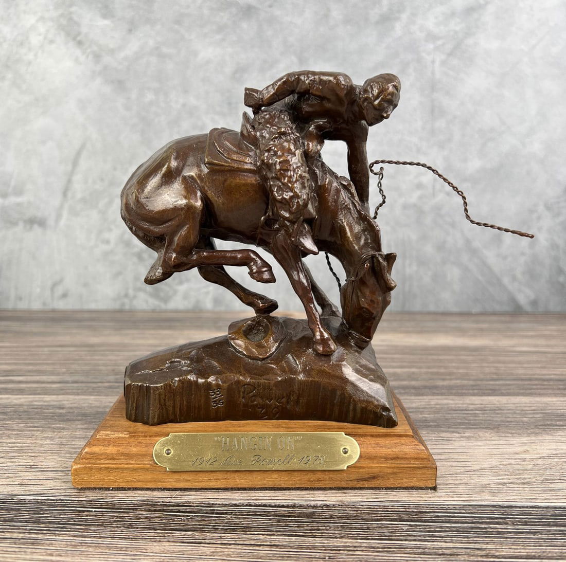 Ace Powell Hangin On Montana Cowboy Bronze (1 of 11)