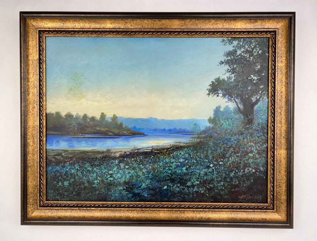 William Standing Montana Oil on Board Painting (1 of 3)