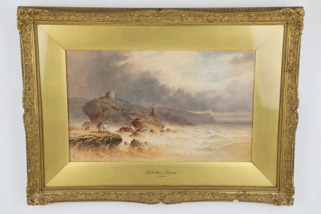 Walter Cooke England Ship Watercolor Painting (1 of 7)