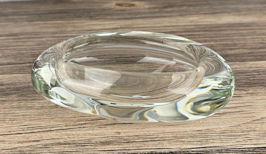 Mid Century Holmegaard 1958 Art Glass Bowl: 6 1/4" by 4" by 2".